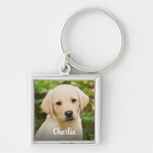 Personalised Dog Lover Simple Name Pet Photo Key Ring