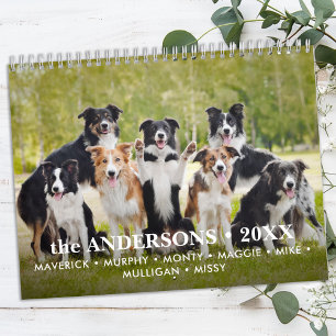 Personalised Dog Lovers Family Custom 2026 Photo Calendar