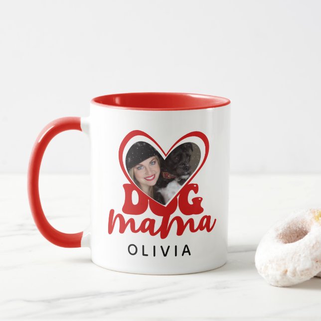 Personalised Dog Mama Photo Mug (With Donut)
