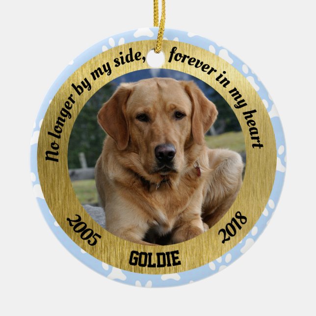 Personalised Dog Memorial Christmas Ceramic Ornament (Front)