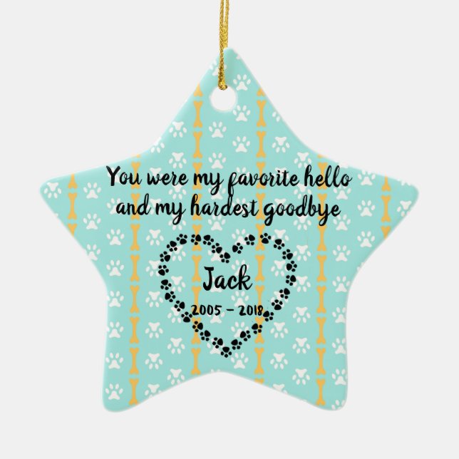 Personalised Dog Memorial Christmas Ornament (Front)