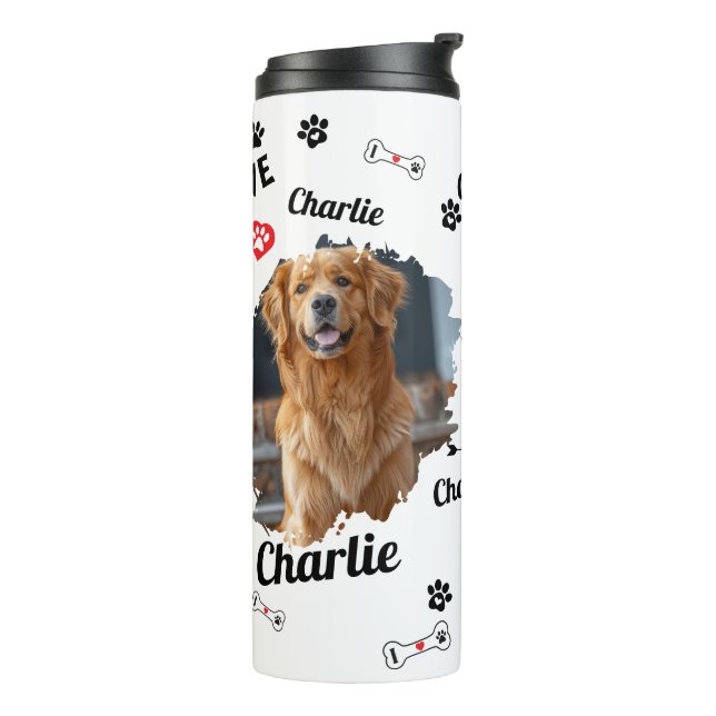 Personalised Dog Memorial Keepsakes |  Pet Thermal Tumbler (Rotated Left)