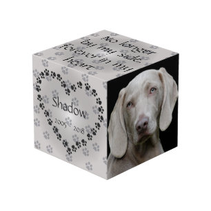 Personalised Dog Memorial No Longer By My Side Cube