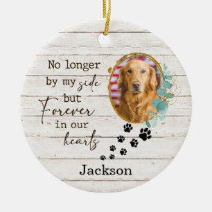 Personalised Dog Memorial Paw Prints Photo Ceramic Ornament