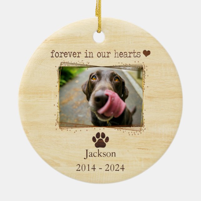 Personalised Dog Memorial Photo Ceramic Ornament (Back)