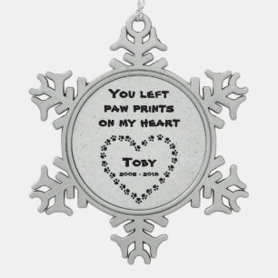 Personalised Dog Memorial Snowflake Pewter Christmas Ornament