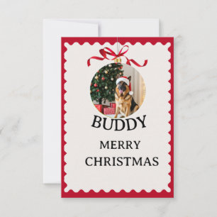 Personalised Dog Merry Christmas Photo Card