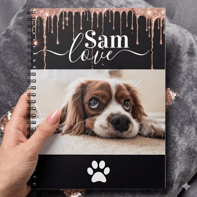 Personalised Dog Monogram Name Pet Photo  Notebook (Creator Uploaded)
