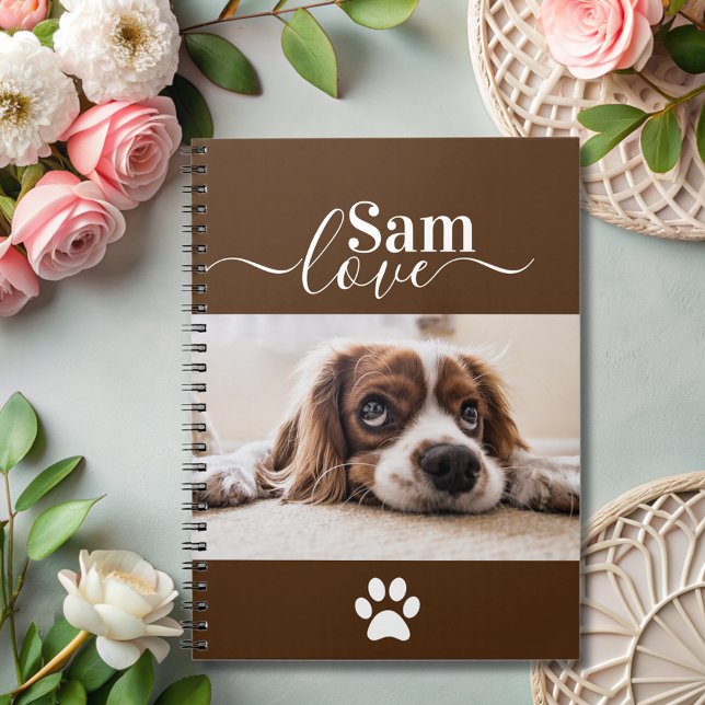 Personalised Dog Monogram Name Pet Photo  Notebook (Creator Uploaded)