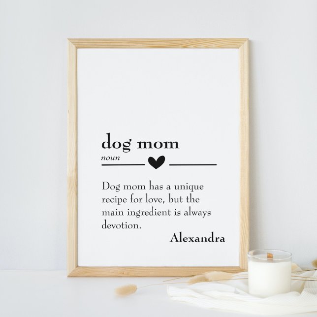 Personalised Dog Mum Definition Poster (Personalized Dog Mom Definition Poster)
