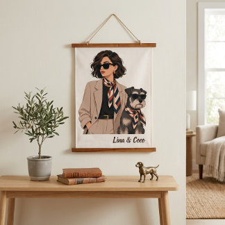 "Personalised Dog Mum Gift" "Custom Pet Owner Hanging Tapestry