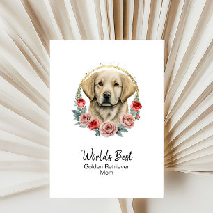 Personalised Dog Mum Golden Retriever Mother's Day Holiday Card