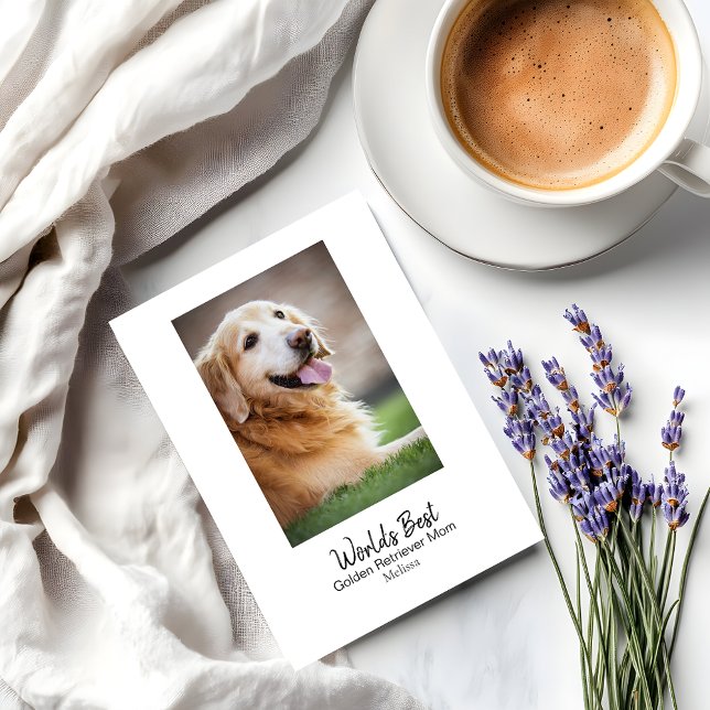 Personalised Dog Mum Golden Retriever Mother's Day Holiday Card (Personalize the front and inside of the card with your own details & text)