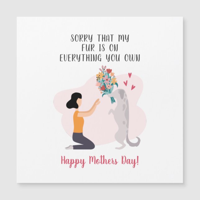 Personalised Dog Mum Happy Mothers Day Cute (Front)