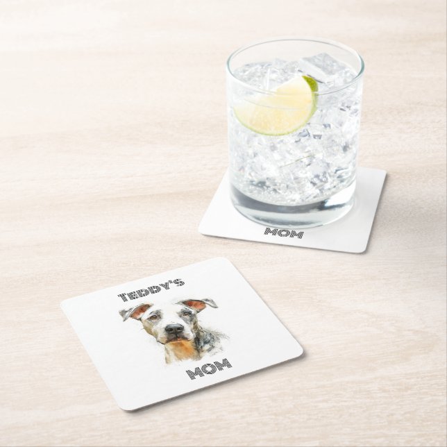 Personalised Dog Mum Paper Coaster | Custom Gift (Insitu)