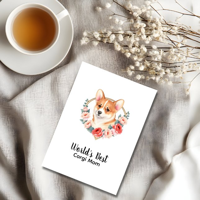  Personalised Dog Mum Pet Corgi Mother's Day  Holiday Card (Edit your own message inside the card, change text on card front if required. )