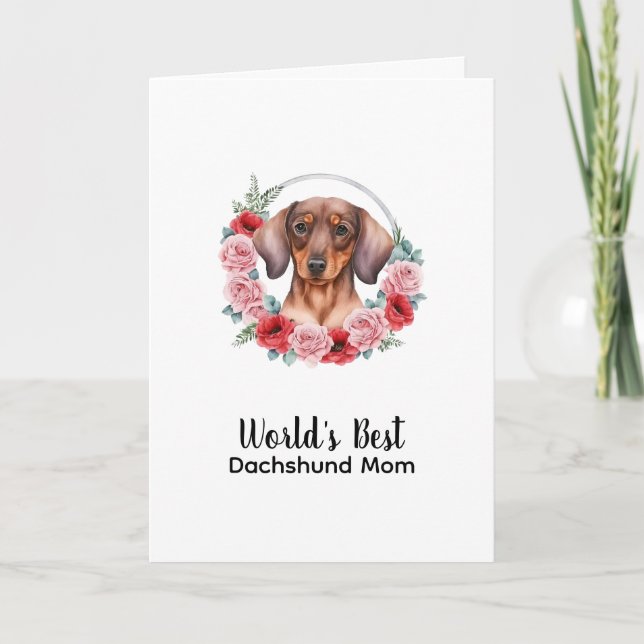  Personalised Dog Mum Pet Dachshund Mother's Day  Holiday Card (Front)