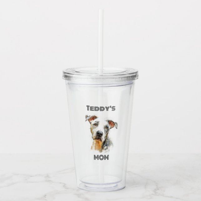 Personalised Dog Mum Photo Acrylic Tumbler  (Front)