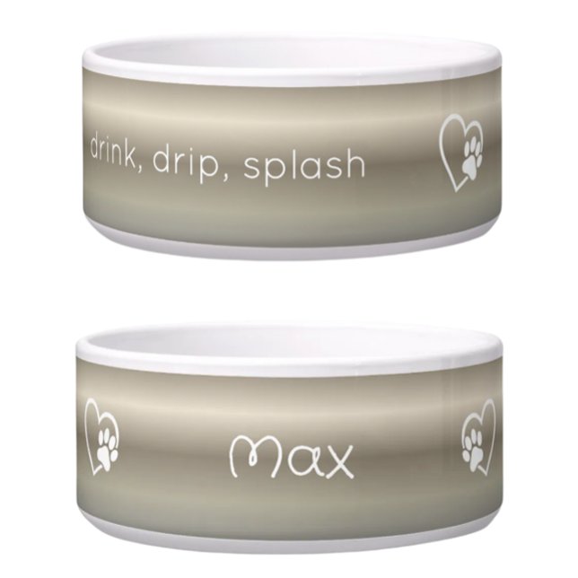 Personalised Dog Name Bowl Gold drink drip splash (Creator Uploaded)
