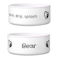 Personalised Dog Name Bowl White drink drip splash