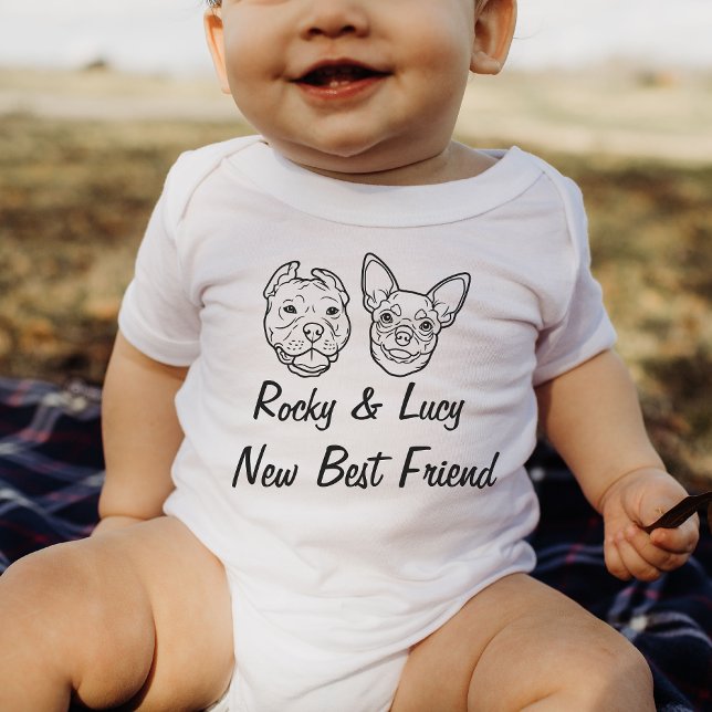  Personalised Dog Name New Best Friend Newborn  Baby Bodysuit (Creator Uploaded)