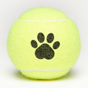 Personalised Dog Name Paw Tennis Balls