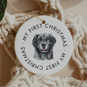 Personalised Dog Name Retriever My First Christmas Ceramic Ornament