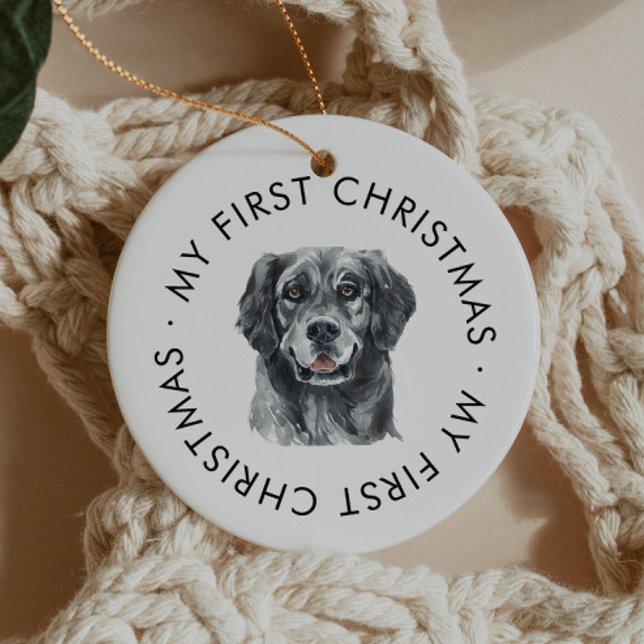 Personalised Dog Name Retriever My First Christmas Ceramic Ornament (Creator Uploaded)