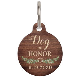Personalised Dog Of Honour Pet Wedding Attire Pet Tag