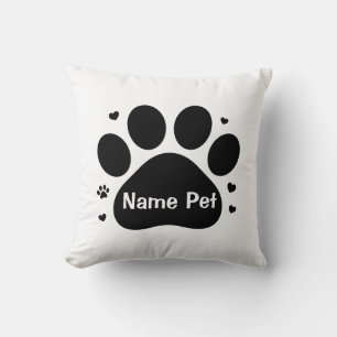 Personalised Dog Paw Custom Pet Name Home Decor Cushion