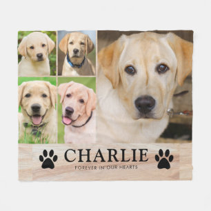Personalised Dog Pet Memorial Photo Keepsake Fleece Blanket