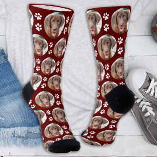 Personalised Dog Pet Photo Animal Paw Prints Socks