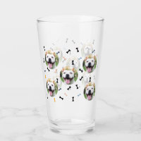 Personalised Dog Pet Photo Collage Glass Cup