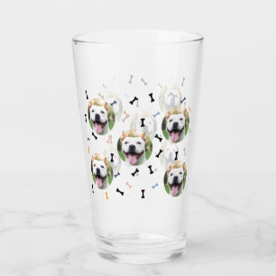 Personalised Dog Pet Photo Collage Glass Cup