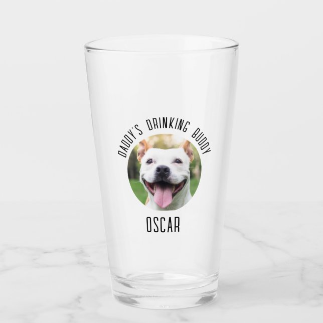 Personalised Dog Pet Photo Glass Cup (Front)
