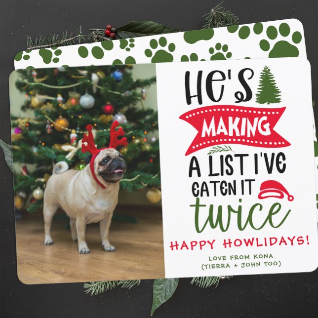 Personalised Dog Photo Christmas Picture Custom Holiday Card (Creator Uploaded)