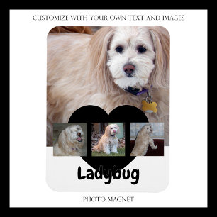 Personalised Dog Photo Collage with Custom Name Magnet