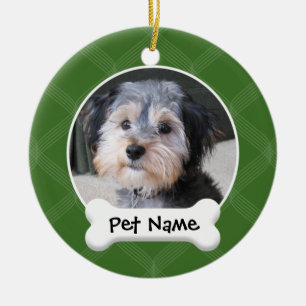 Personalised Dog Photo Frame - SINGLE-SIDED Ceramic Tree Decoration