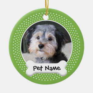 Personalised Dog Photo Frame - SINGLE-SIDED Ceramic Tree Decoration