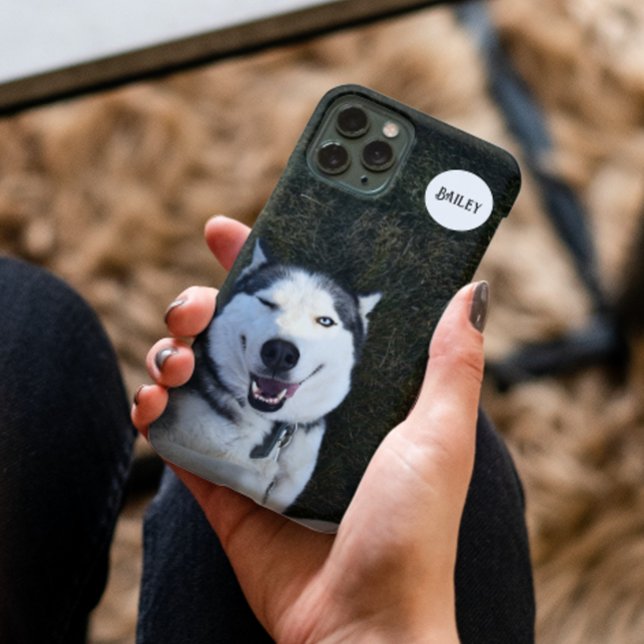 Personalised dog photo name monogram custom dog Case-Mate iPhone case (Creator Uploaded)