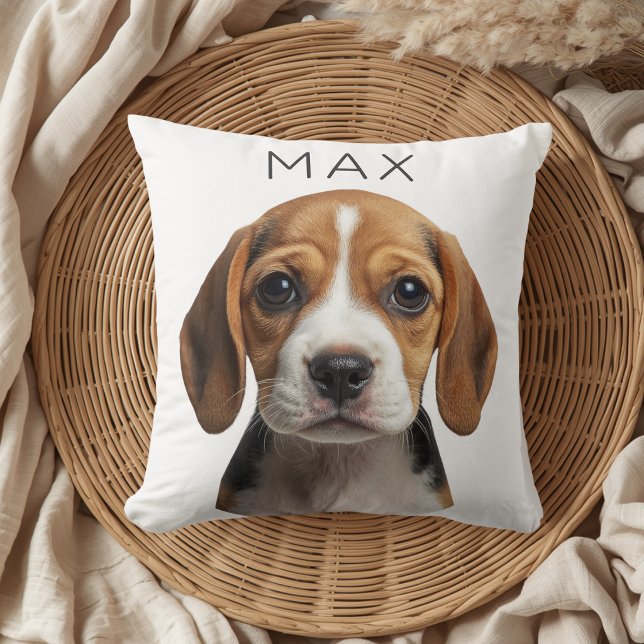 Personalised Dog Photo & Name Throw Pillow (Creator Uploaded)