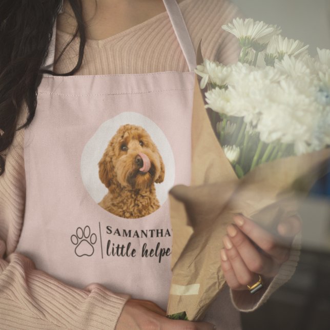 Personalised Dog Photo Pink Apron (Creator Uploaded)