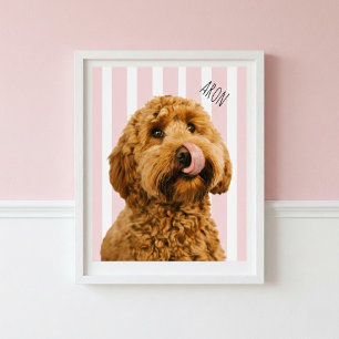 Personalised Dog Photo Poster Custom Pet Name