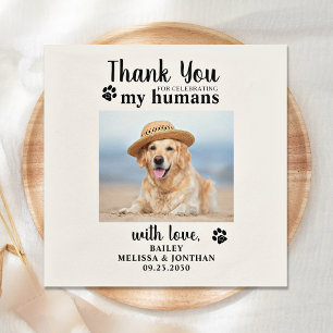 Personalised Dog Photo Thank You Pet Wedding Napkin