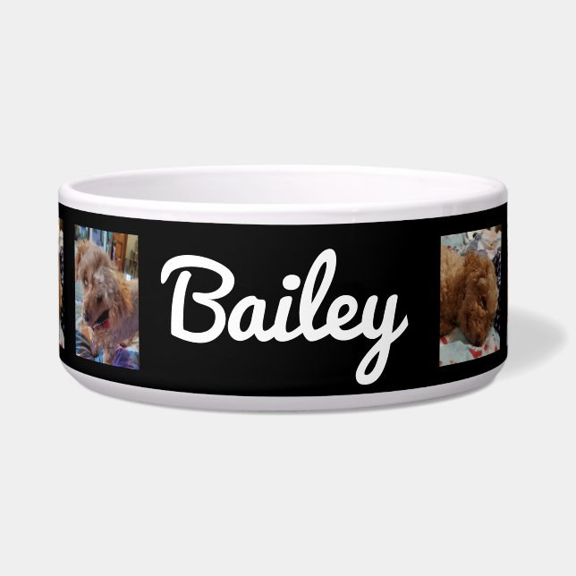 Personalised dog Photos and  Name Black (Front)