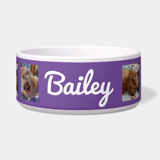 Personalised dog Photos and  Name Purple (Front)