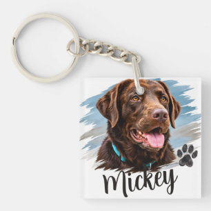Personalised Dog Portrait Key Ring
