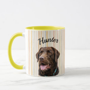 Personalised Dog Portrait Pet Name and Photo Mug