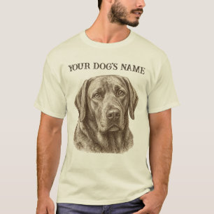 Personalised Dog Portrait T-Shirt, Custom Pet Name T-Shirt