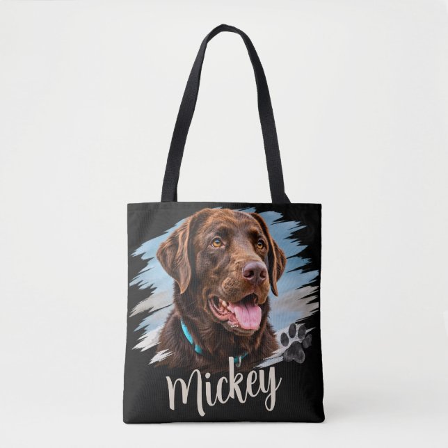 Personalised Dog Portrait Tote Bag (Front)